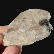 Black Tourmaline on flat-plated clear Calcite matrix from Afghanistan 65.8g Rocks and Things