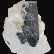 Large bi-colour terminated Green Tourmaline, Clear Aquamarine & Lepidolite on matrix 118.9g in sunlight - Rocks and Things Store