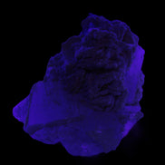 Large bi-colour terminated Green Tourmaline, Clear Aquamarine & Lepidolite on matrix 118.9g in UV light - Rocks and Things Store