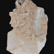 Large bi-colour terminated Green Tourmaline, Clear Aquamarine & Lepidolite on matrix 118.9g in sunlight - Rocks and Things Store