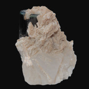 Large bi-colour terminated Green Tourmaline, Clear Aquamarine & Lepidolite on matrix 118.9g in sunlight - Rocks and Things Store