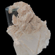 Large bi-colour terminated Green Tourmaline, Clear Aquamarine & Lepidolite on matrix 118.9g in sunlight - Rocks and Things Store