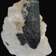 Large bi-colour terminated Green Tourmaline, Clear Aquamarine & Lepidolite on matrix 118.9g in sunlight - Rocks and Things Store