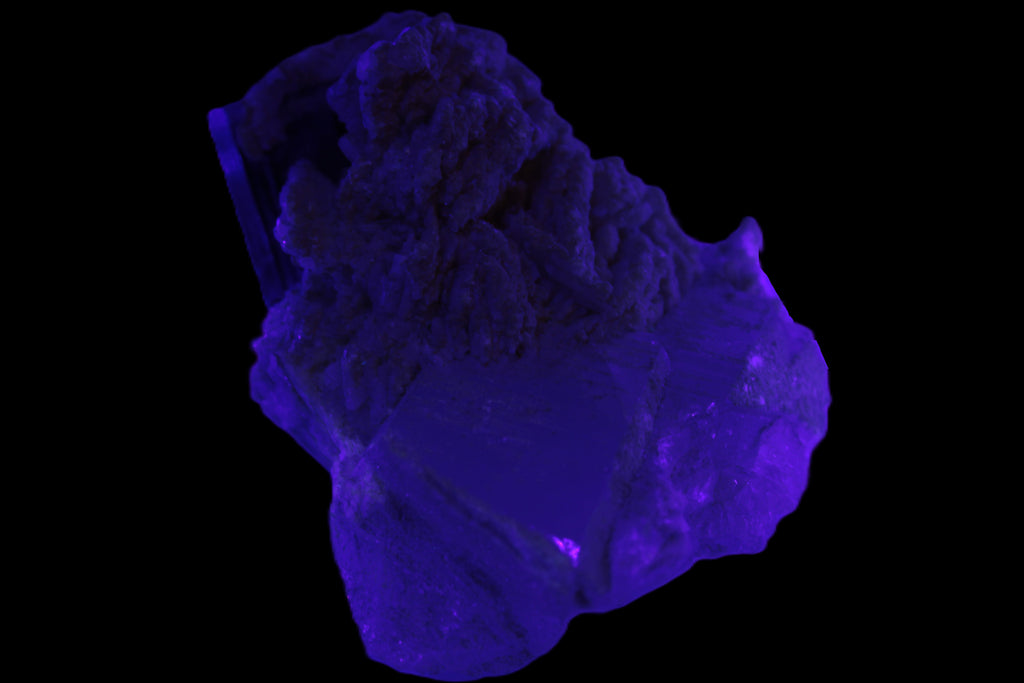 Large bi-colour terminated Green Tourmaline, Clear Aquamarine & Lepidolite on Calcite 118.9g Rocks and Things
