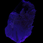 Large bi-colour terminated Green Tourmaline, Clear Aquamarine & Lepidolite on matrix 118.9g in UV light - Rocks and Things Store