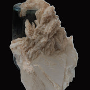 Large bi-colour terminated Green Tourmaline, Clear Aquamarine & Lepidolite on matrix 118.9g in sunlight - Rocks and Things Store