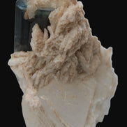 Large bi-colour terminated Green Tourmaline, Clear Aquamarine & Lepidolite on matrix 118.9g in sunlight - Rocks and Things Store