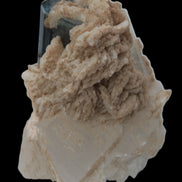 Large bi-colour terminated Green Tourmaline, Clear Aquamarine & Lepidolite on matrix 118.9g in sunlight - Rocks and Things Store