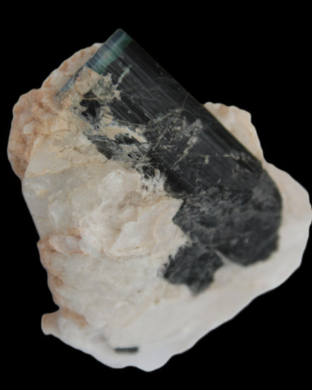 Large bi-colour terminated Green Tourmaline, Clear Aquamarine & Lepidolite on matrix 118.9g in sunlight - Rocks and Things Store