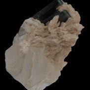 Large bi-colour terminated Green Tourmaline, Clear Aquamarine & Lepidolite on matrix 118.9g in sunlight - Rocks and Things Store