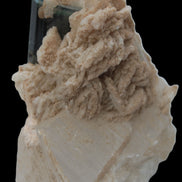 Large bi-colour terminated Green Tourmaline, Clear Aquamarine & Lepidolite on matrix 118.9g in sunlight - Rocks and Things Store