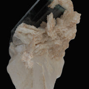 Large bi-colour terminated Green Tourmaline, Clear Aquamarine & Lepidolite on matrix 118.9g in sunlight - Rocks and Things Store