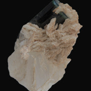 Large bi-colour terminated Green Tourmaline, Clear Aquamarine & Lepidolite on matrix 118.9g in sunlight - Rocks and Things Store