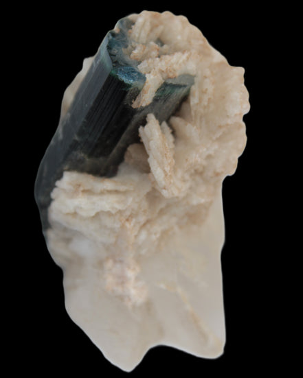 Large bi-colour terminated Green Tourmaline, Clear Aquamarine & Lepidolite on matrix 118.9g in sunlight - Rocks and Things Store