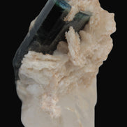 Large bi-colour terminated Green Tourmaline, Clear Aquamarine & Lepidolite on matrix 118.9g in sunlight - Rocks and Things Store