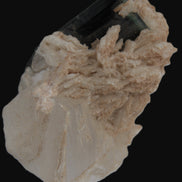 Large bi-colour terminated Green Tourmaline, Clear Aquamarine & Lepidolite on matrix 118.9g in sunlight - Rocks and Things Store