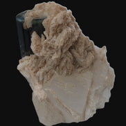 Large bi-colour terminated Green Tourmaline, Clear Aquamarine & Lepidolite on matrix 118.9g in sunlight - Rocks and Things Store