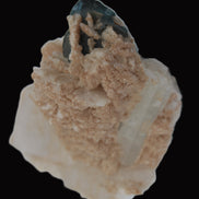 Large bi-colour terminated Green Tourmaline, Clear Aquamarine & Lepidolite on matrix 118.9g in sunlight - Rocks and Things Store