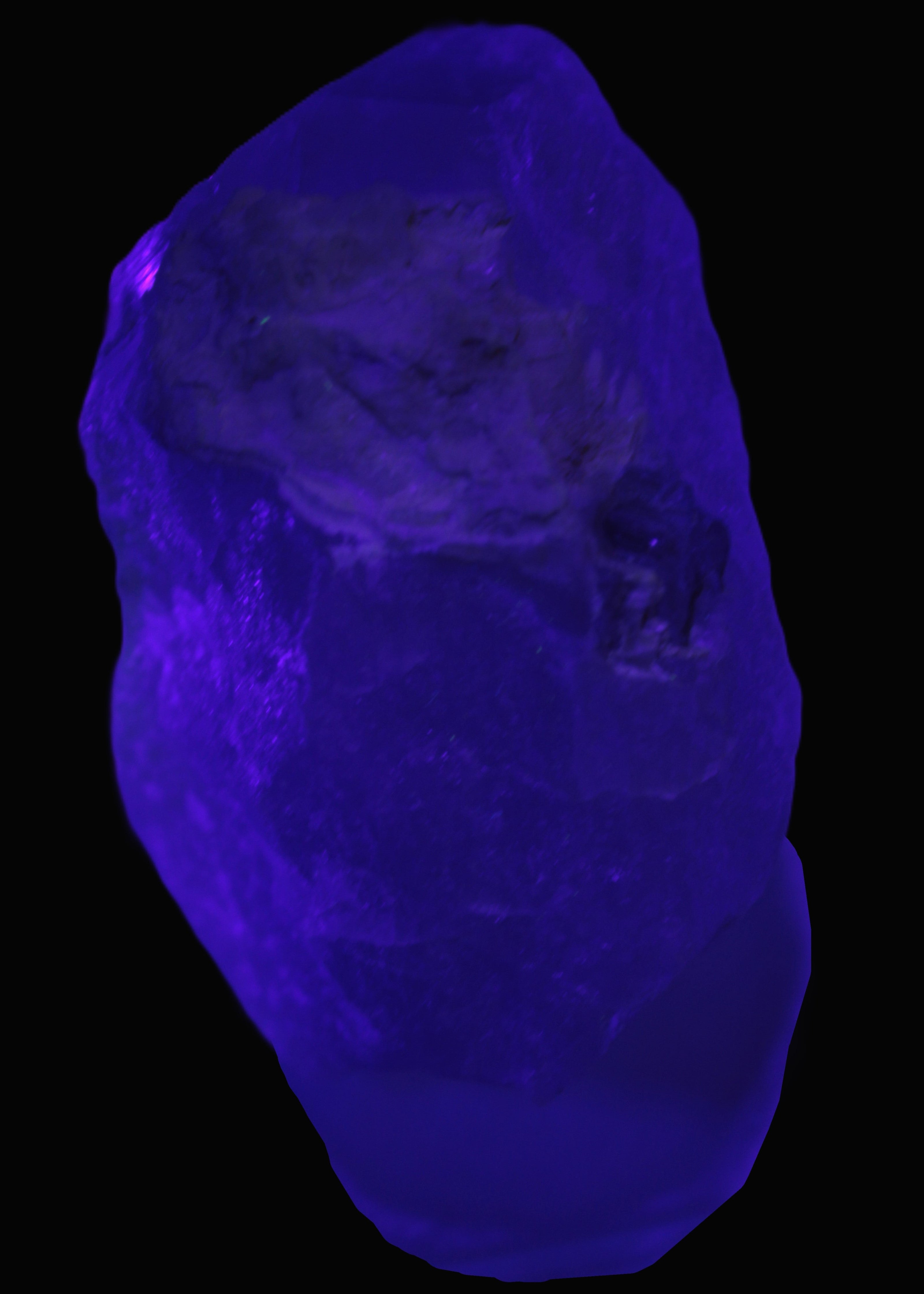Green Tourmaline crystal on unusual Clear Calcite crystal overgrown dusted Mica layer 144g in UV light - Rocks and Things Store