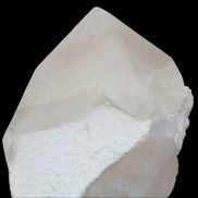 Green Tourmaline crystal on unusual Clear Calcite crystal overgrown dusted Mica layer 144g in sunlight - Rocks and Things Store