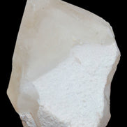 Green Tourmaline crystal on unusual Clear Calcite crystal overgrown dusted Mica layer 144g in sunlight - Rocks and Things Store