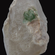 Green Tourmaline crystal on unusual Clear Calcite crystal overgrown dusted Mica layer 144g in sunlight - Rocks and Things Store