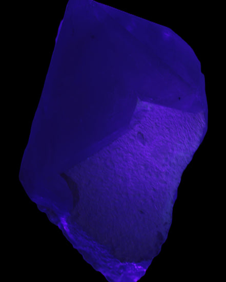 Green Tourmaline crystal on unusual Clear Calcite crystal overgrown dusted Mica layer 144g in UV light - Rocks and Things Store