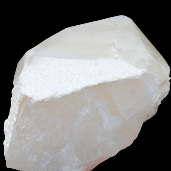 Green Tourmaline crystal on unusual Clear Calcite crystal overgrown dusted Mica layer 144g in sunlight - Rocks and Things Store