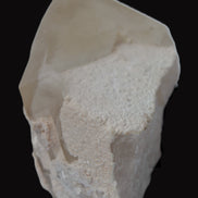 Green Tourmaline crystal on unusual Clear Calcite crystal overgrown dusted Mica layer 144g in sunlight - Rocks and Things Store