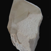 Green Tourmaline crystal on unusual Clear Calcite crystal overgrown dusted Mica layer 144g in sunlight - Rocks and Things Store