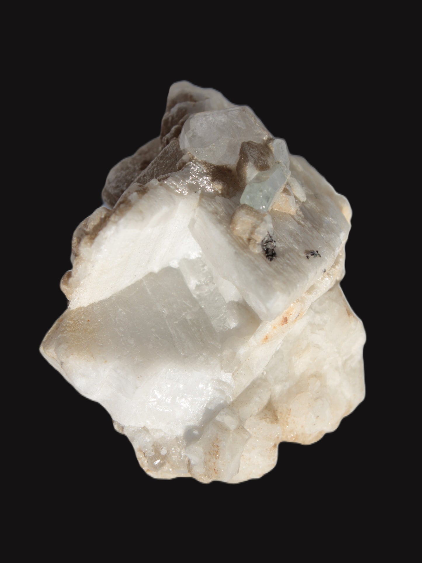 Amphitheatre Feldspar matrix with Mica holding Aquamarine & Quartz crystals 325ct 65g Rocks and Things