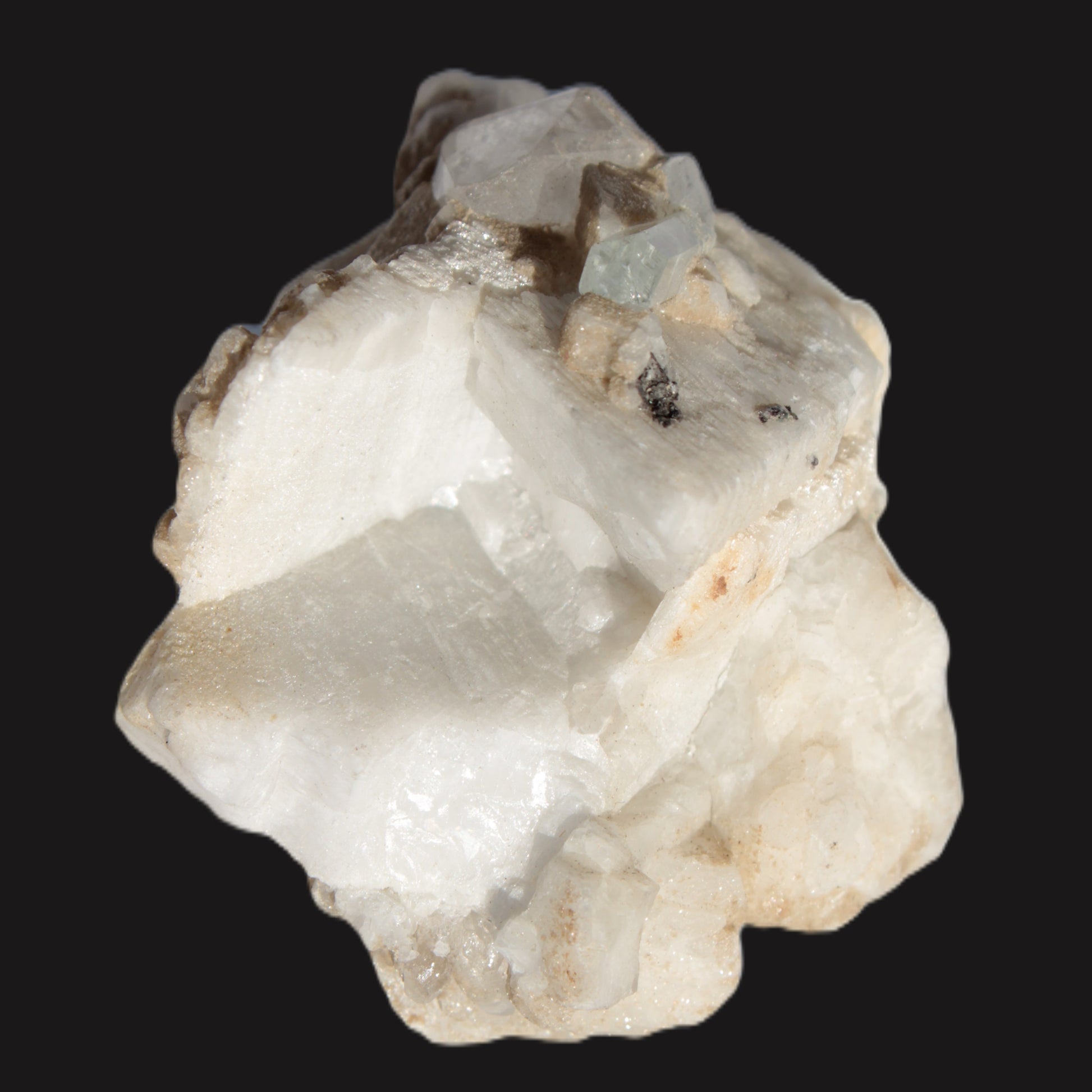 Amphitheatre Feldspar matrix with Mica holding Aquamarine & Quartz crystals 325ct 65g Rocks and Things