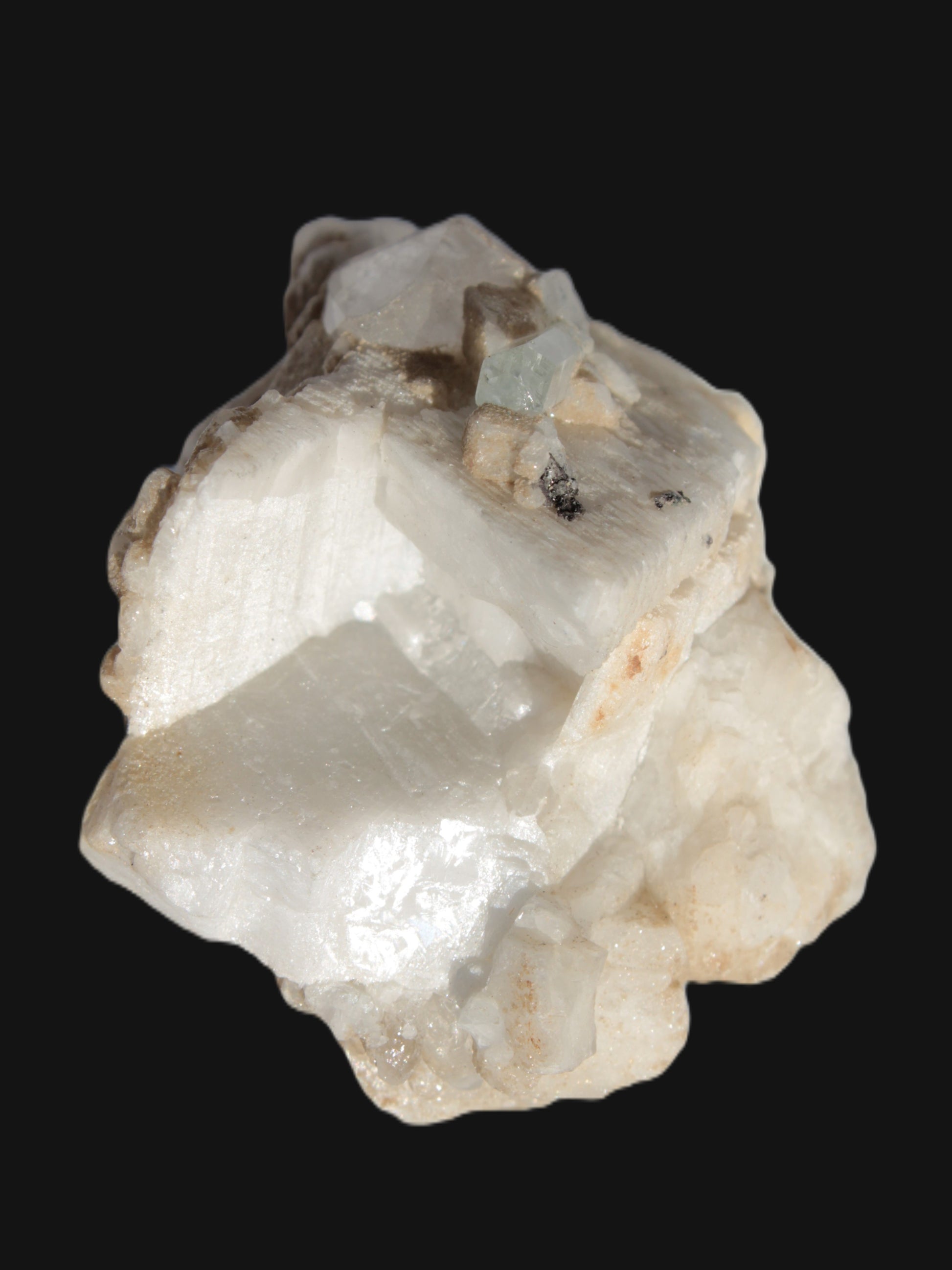 Amphitheatre Feldspar matrix with Mica holding Aquamarine & Quartz crystals 325ct 65g Rocks and Things