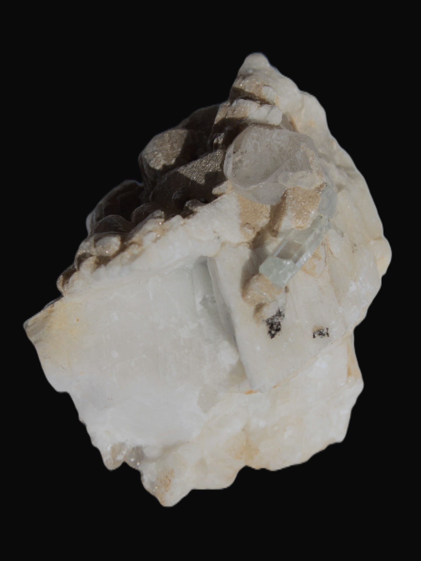 Amphitheatre Feldspar matrix with Mica holding Aquamarine & Quartz crystals 325ct 65g Rocks and Things