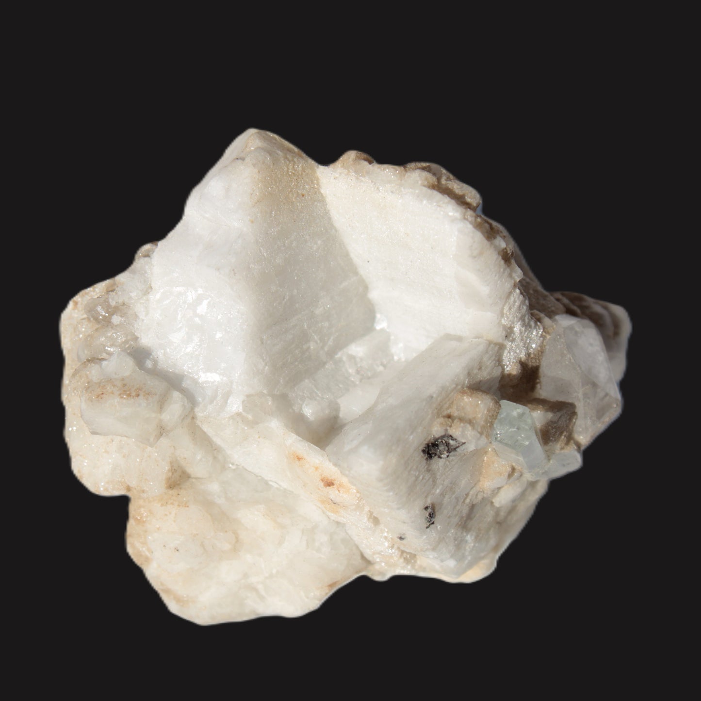 Amphitheatre Feldspar matrix with Mica and Clear Aquamarine and Quartz crystals 325ct 65g Rocks and Things