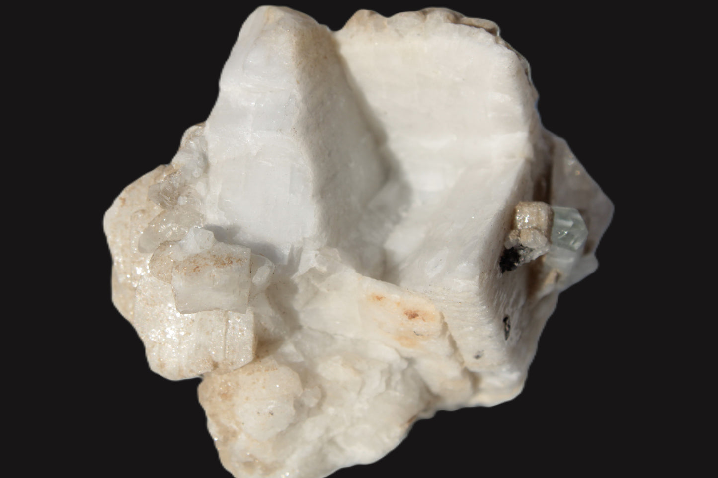 Amphitheatre Feldspar matrix with Mica and Clear Aquamarine and Quartz crystals 325ct 65g Rocks and Things