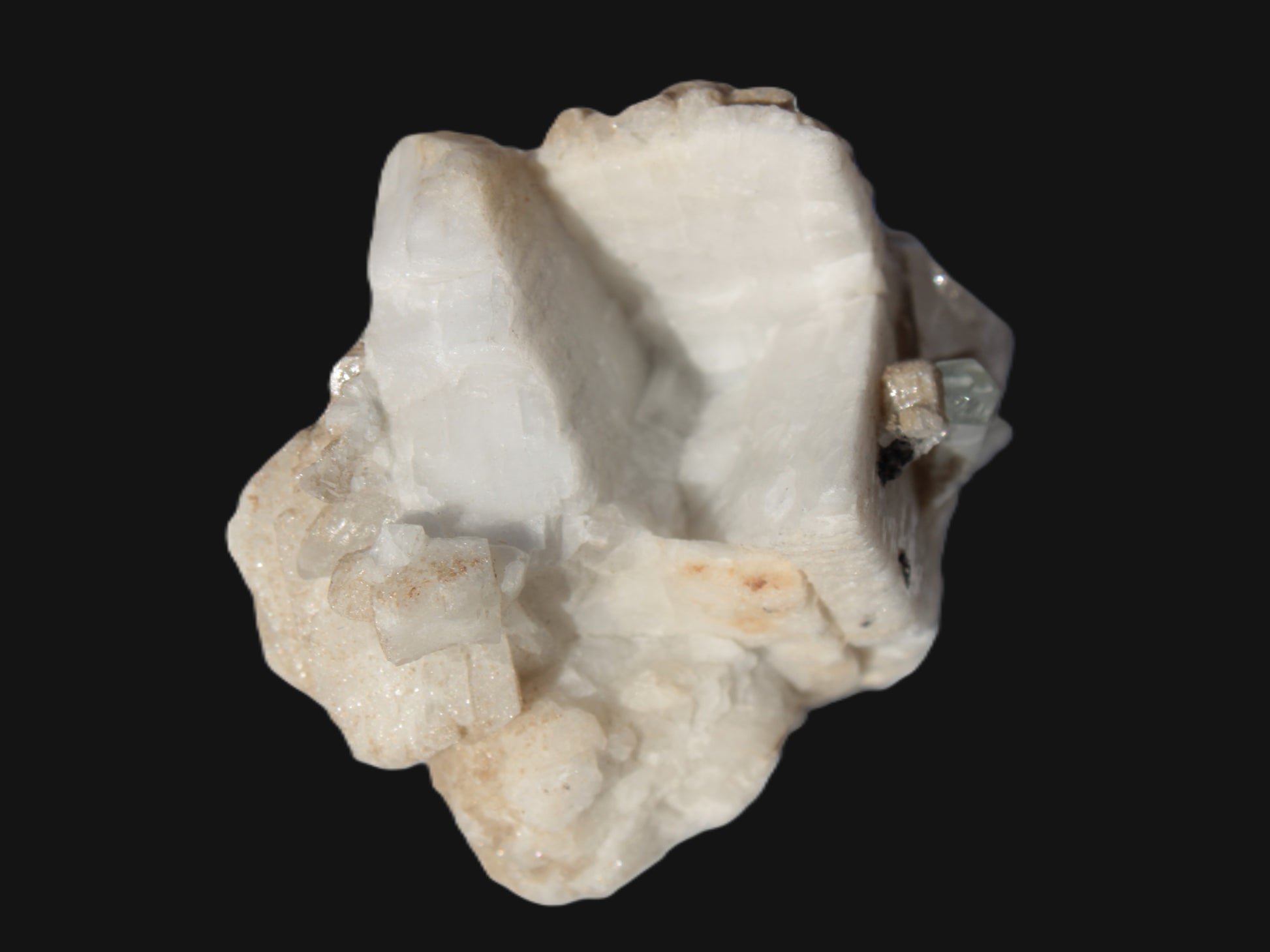 Amphitheatre Feldspar matrix with Mica and Clear Aquamarine and Quartz crystals 325ct 65g Rocks and Things