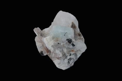 Aquamarine crystal with Lepidolote & Tourmaline crystals on matrix 159.8ct  31.9g Rocks and Things