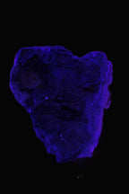 Elestial Smoky & Clear Quartz crystals with Calcite & Elbaite 99.3g in UV light