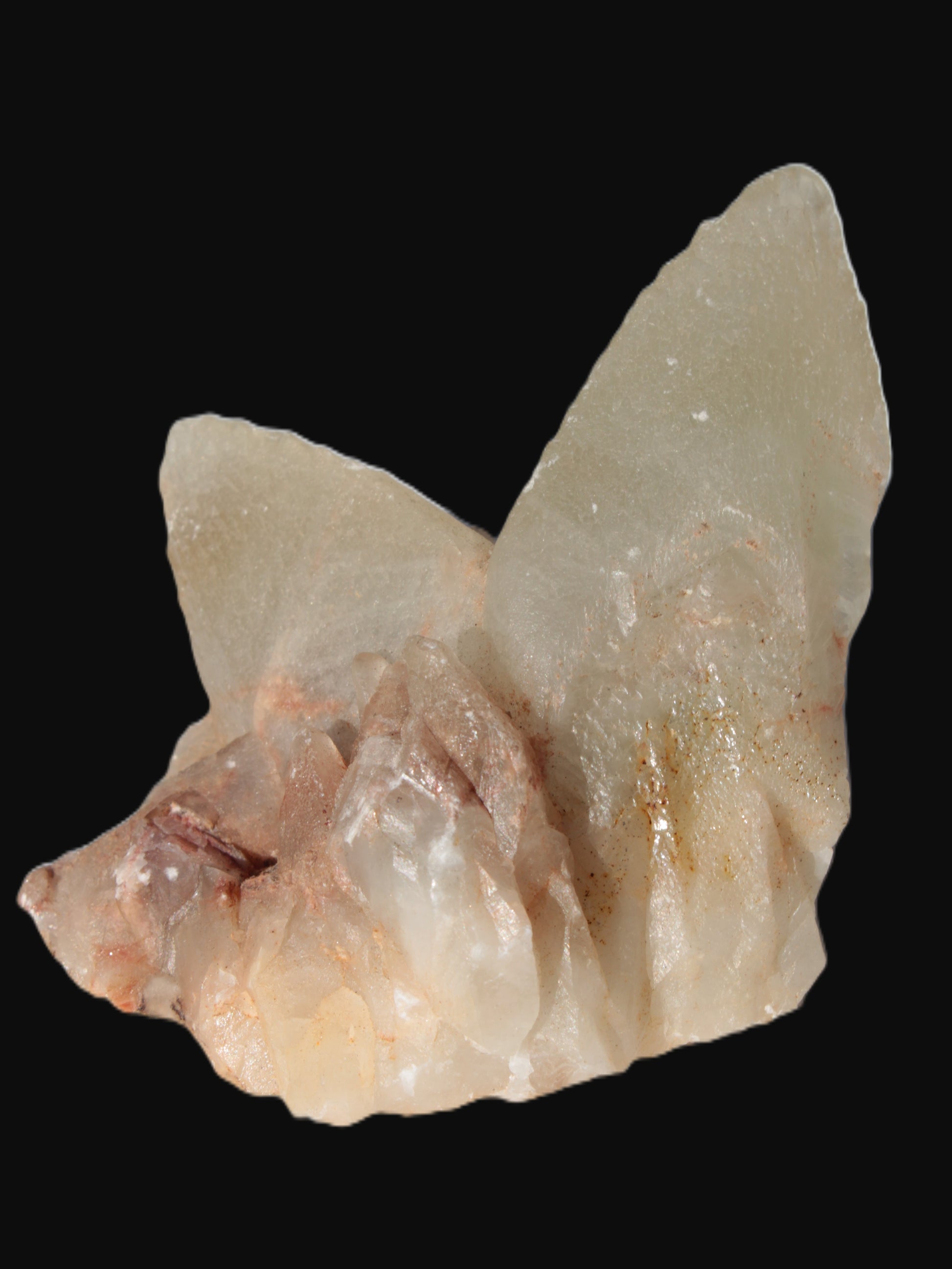 Dog-tooth Calcite cystals on cubic Purple Fluorite cluster 470.9ct  94.1g Rocks and Things