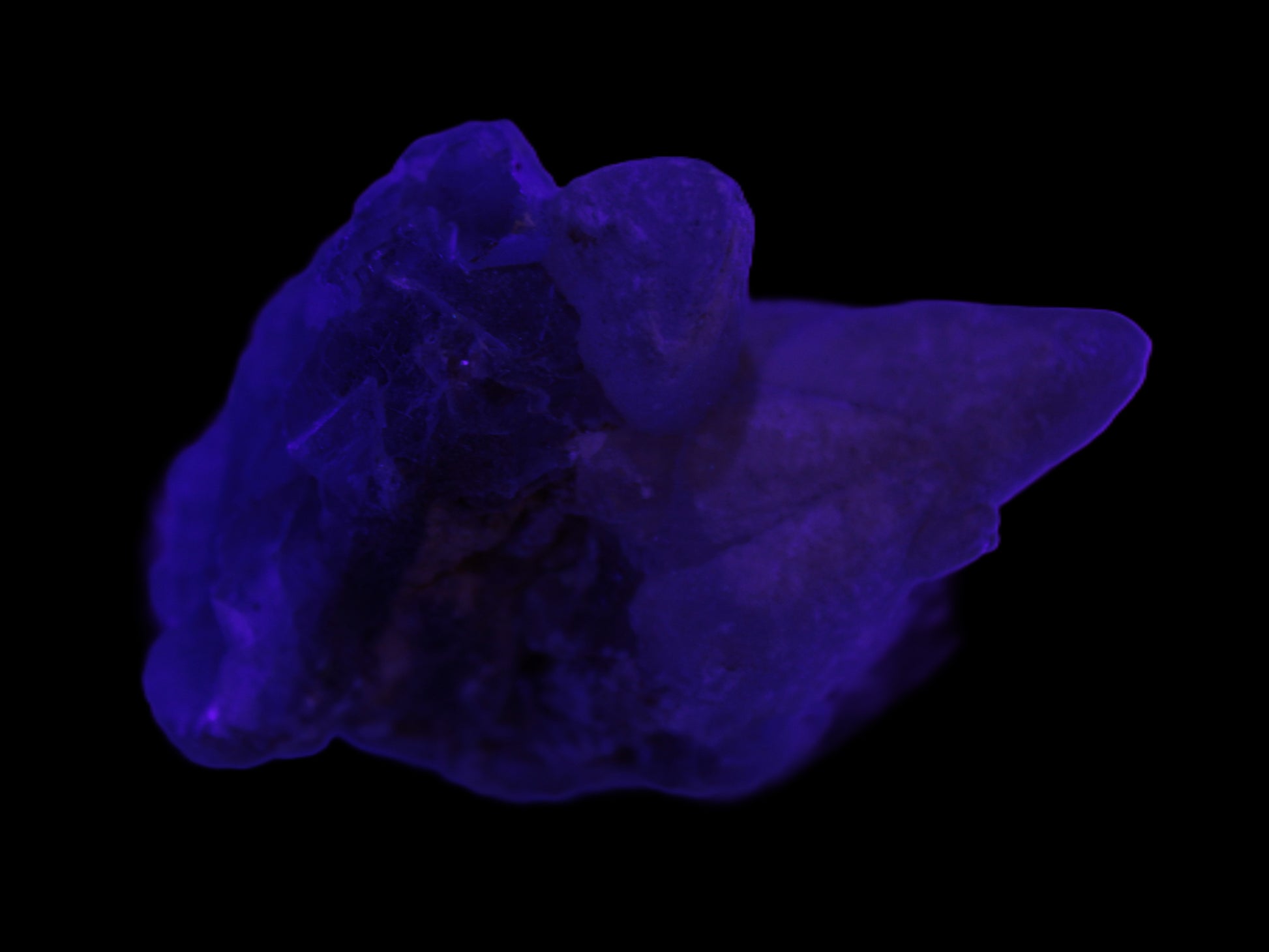 Dog-tooth Calcite cystals on cubic Purple Fluorite cluster 470.9ct  94.1g Rocks and Things