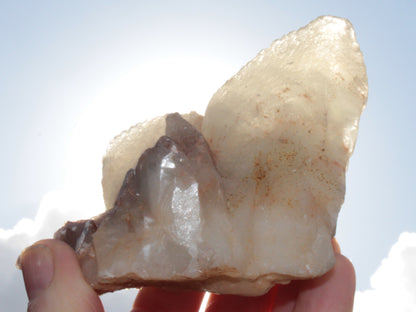 Dog-tooth Calcite cystals on cubic Purple Fluorite cluster 470.9ct  94.1g Rocks and Things