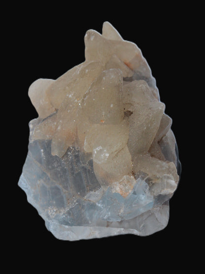 Dog-tooth Calcite cystals on cubic Blue Fluorite cluster 277ct  55.4g Rocks and Things