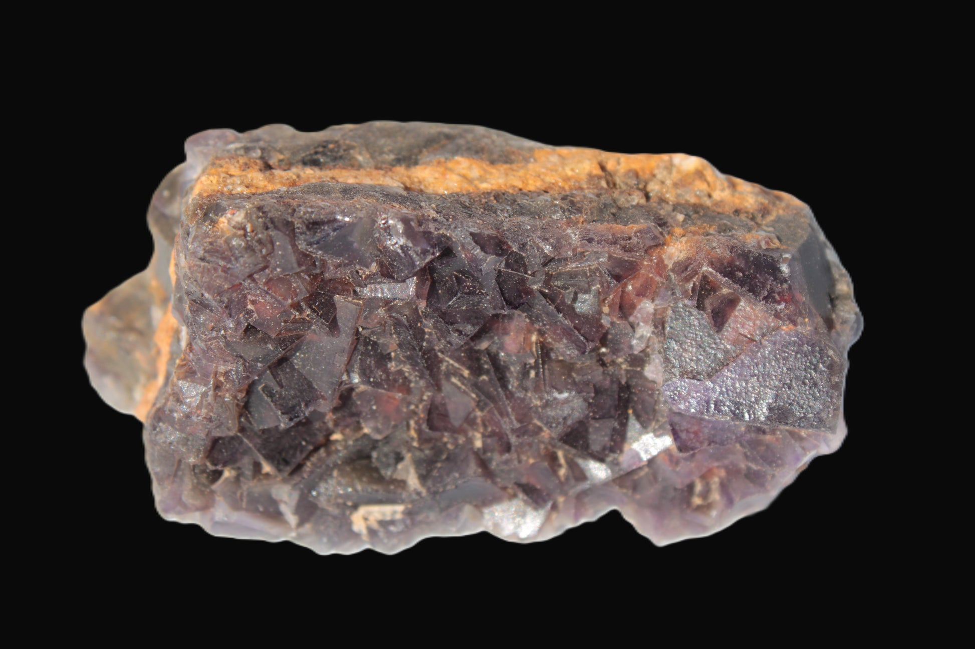 Purple Fluorite cubic cluster on matrix 128.8g Rocks and Things