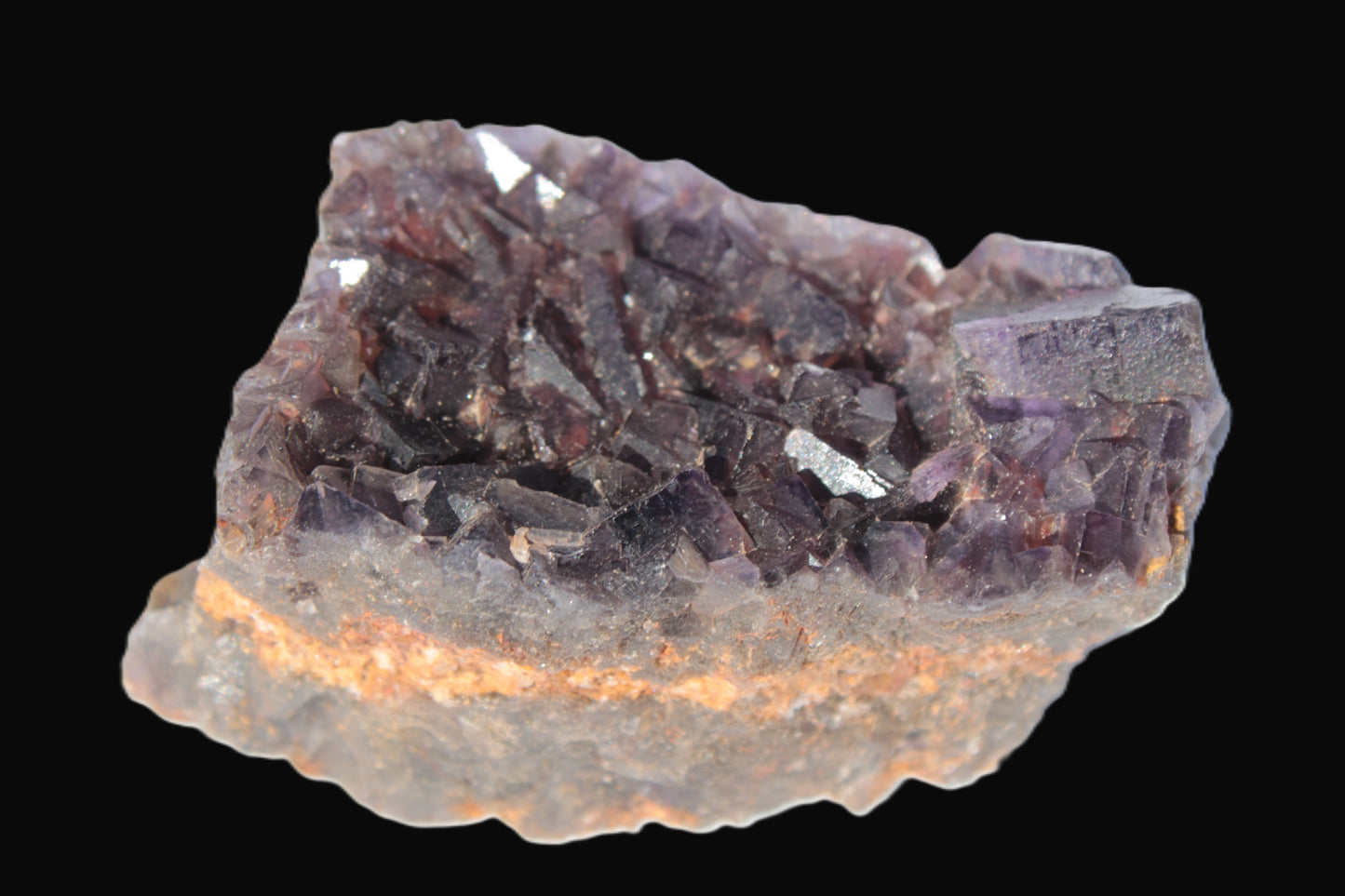 Purple Fluorite cubic cluster on matrix 128.8g Rocks and Things