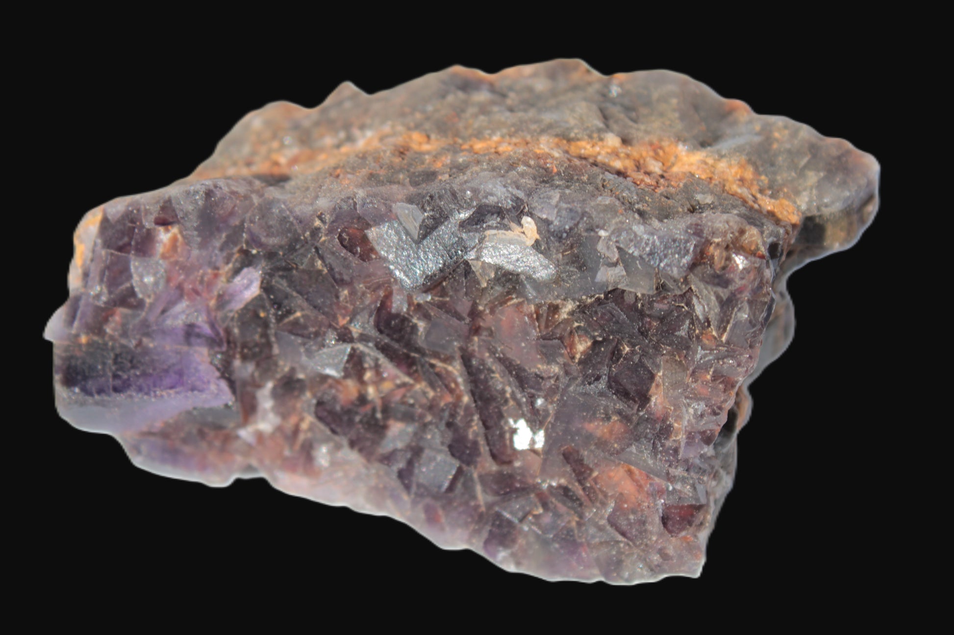 Purple Fluorite cubic cluster on matrix 128.8g Rocks and Things