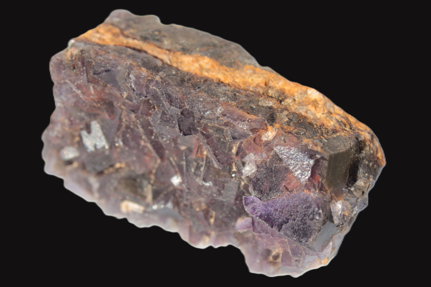 Purple Fluorite cubic cluster on matrix 128.8g Rocks and Things