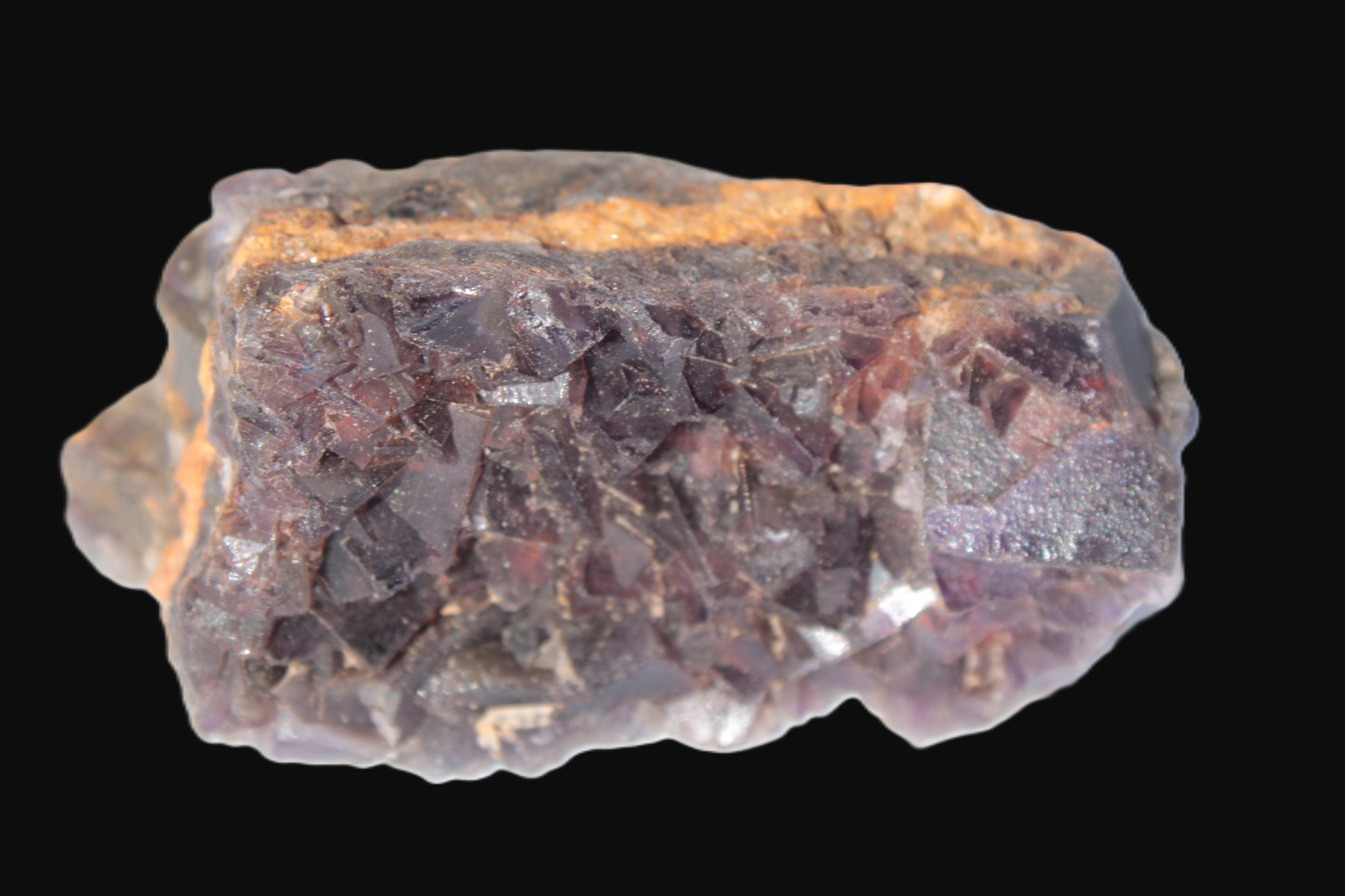 Purple Fluorite cubic cluster on matrix 128.8g Rocks and Things