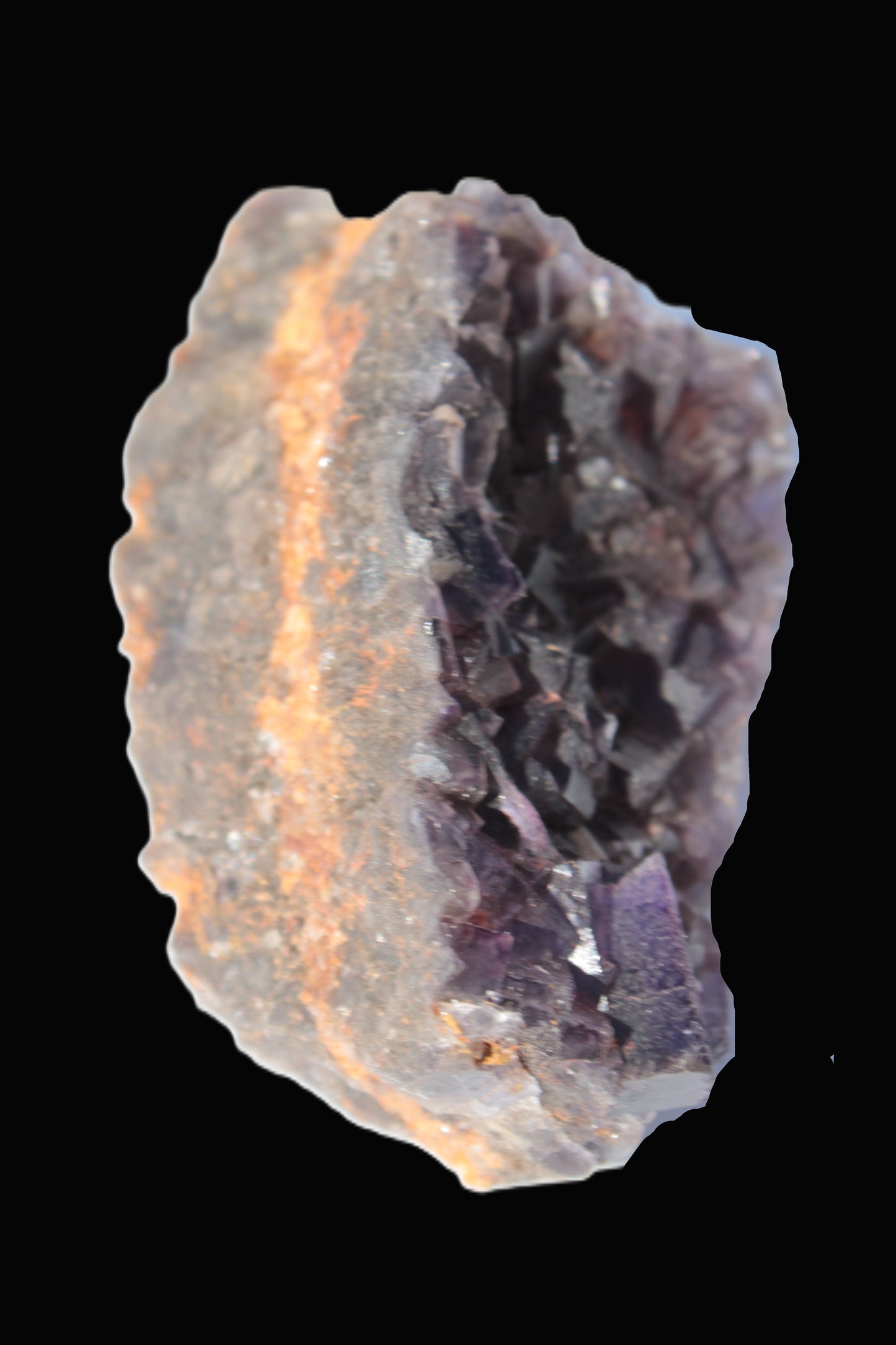 Purple Fluorite cubic cluster on matrix 128.8g Rocks and Things