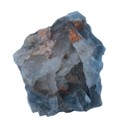 Blue Fluorite cubic cluster with Clear Calcite 168.8g Rocks and Things Store